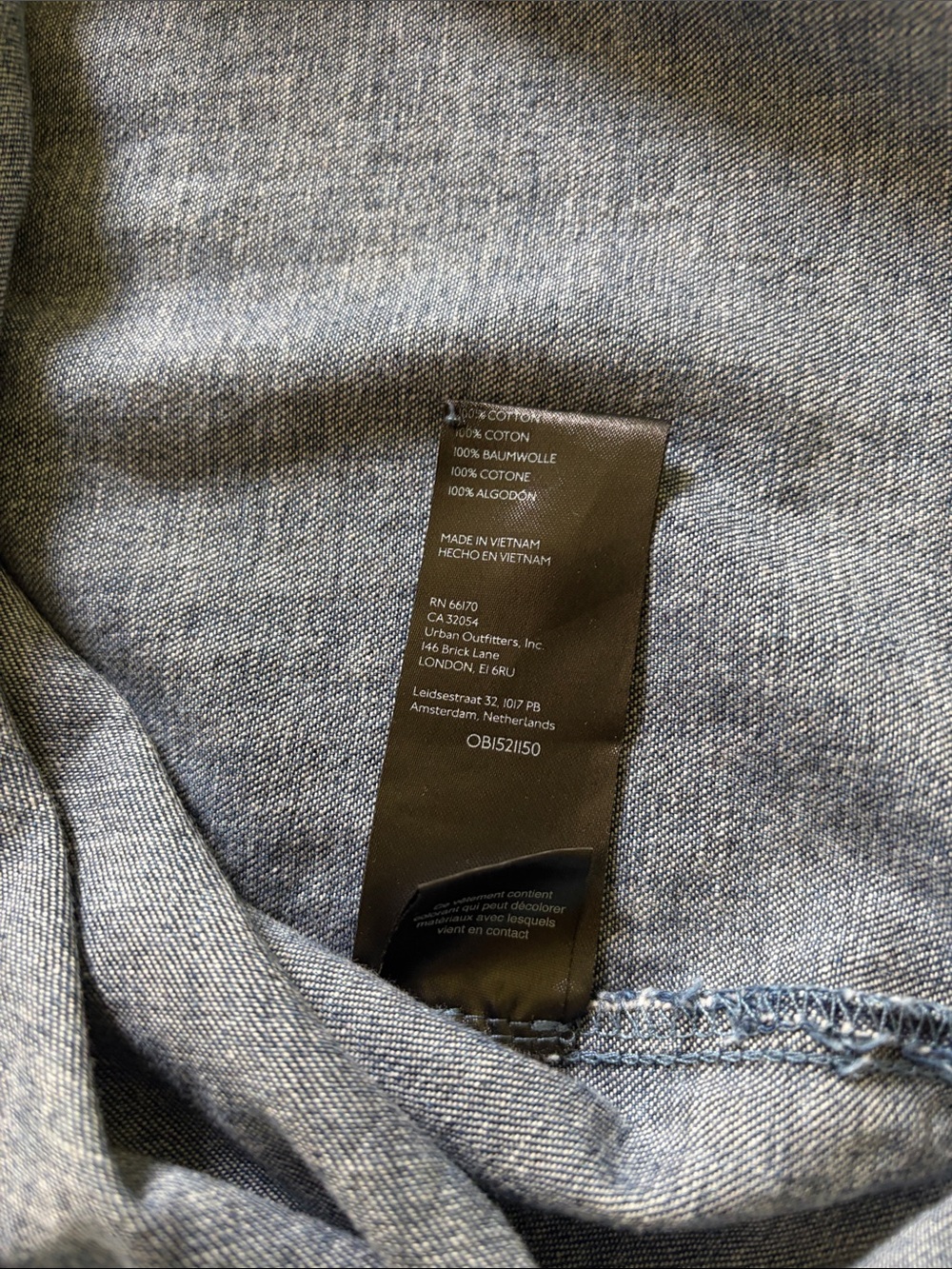 Pilcro Indigo Denim Shirt by Anthropology with Orange Accent - Picture 8 of 8